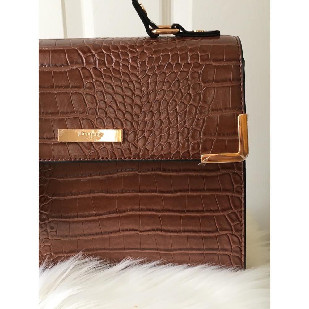 Brown Croc Pattern Dune London Satchel Handbag - Picture 6 of 7